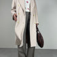 Cappotto in beaver di lana angora e cashmere color cipria
