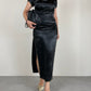 Qipao lungo in jacquard di viscosa nero