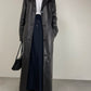 Trench lungo in vera pelle
