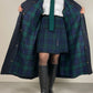 Trench blu con gilet tartan staccabile