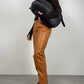Maxi bag in vera pelle marrone