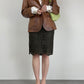 Blazer in vera pelle effetto cocco