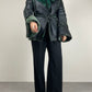 Shearling vintage Made in Italy antracite con riflessi verde salvia