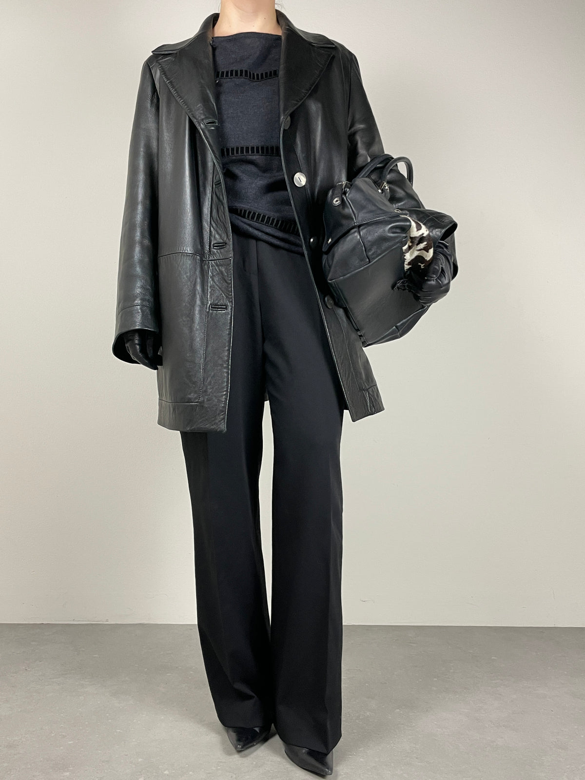 Giacca in morbida nappa nera made in Italy