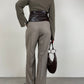 Armani Collezioni giacchetta in lana con dettagli in pelle