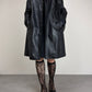 Trench vintage in vera pelle a doppiopetto