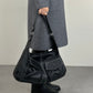 Maxi borsa in vera pelle nera