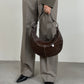 Borsa hobo in vera pelle effetto coccodrillo