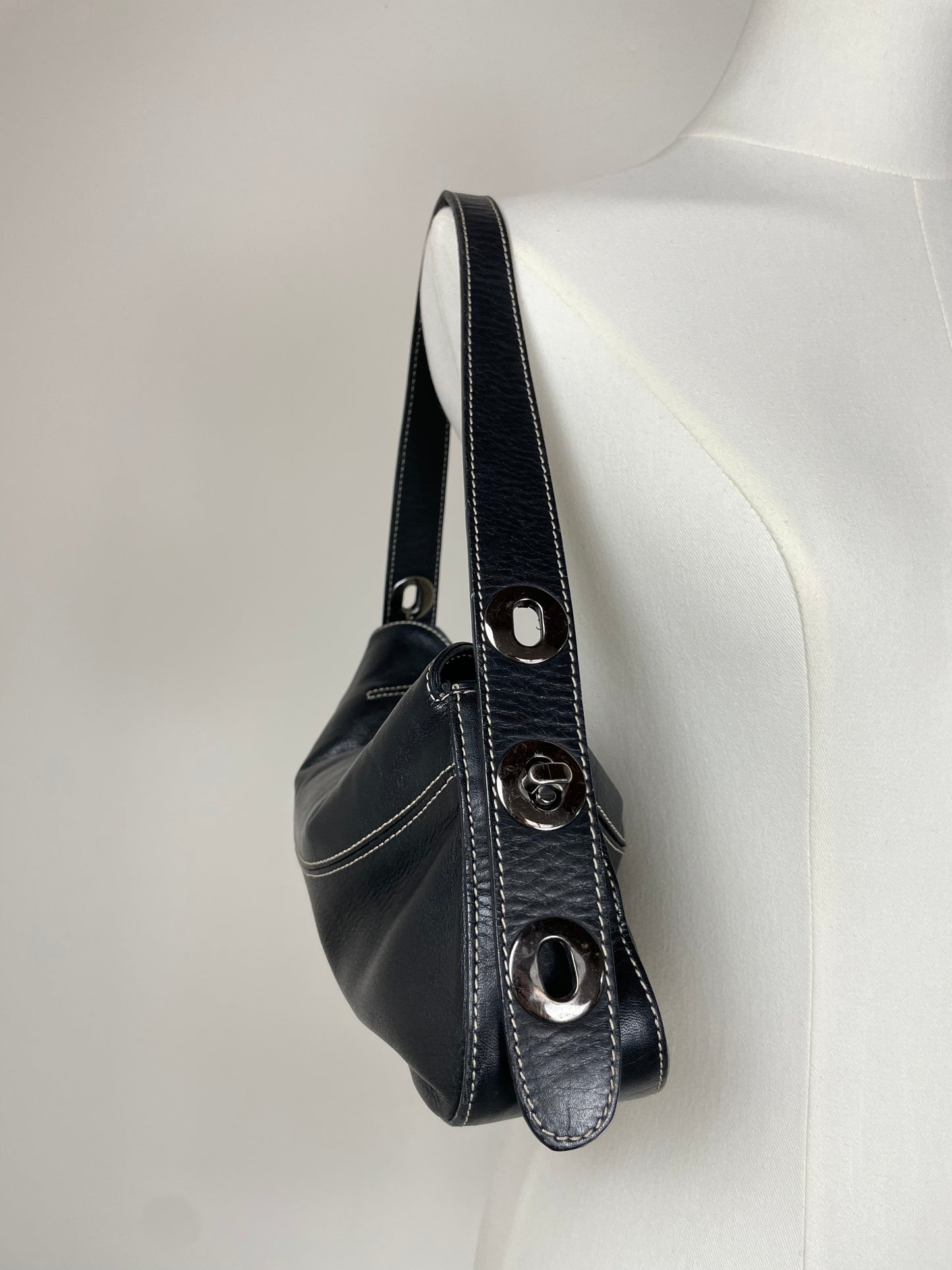 Borsa vintage in pelle con manico regolabile
