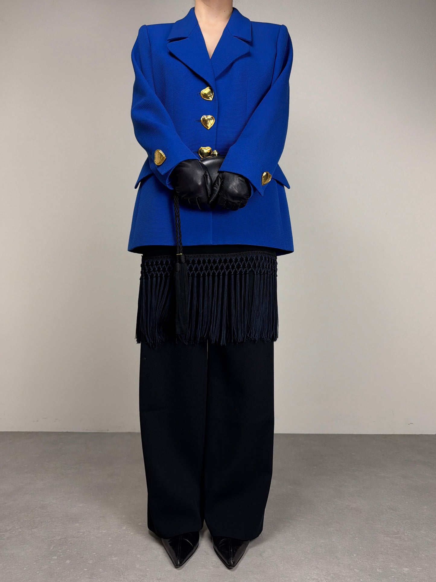 Yves Saint Laurent blazer iconico con i bottoni a cuore