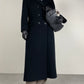 Cappotto lungo doppiopetto in beaver di lana, cashmere e angora