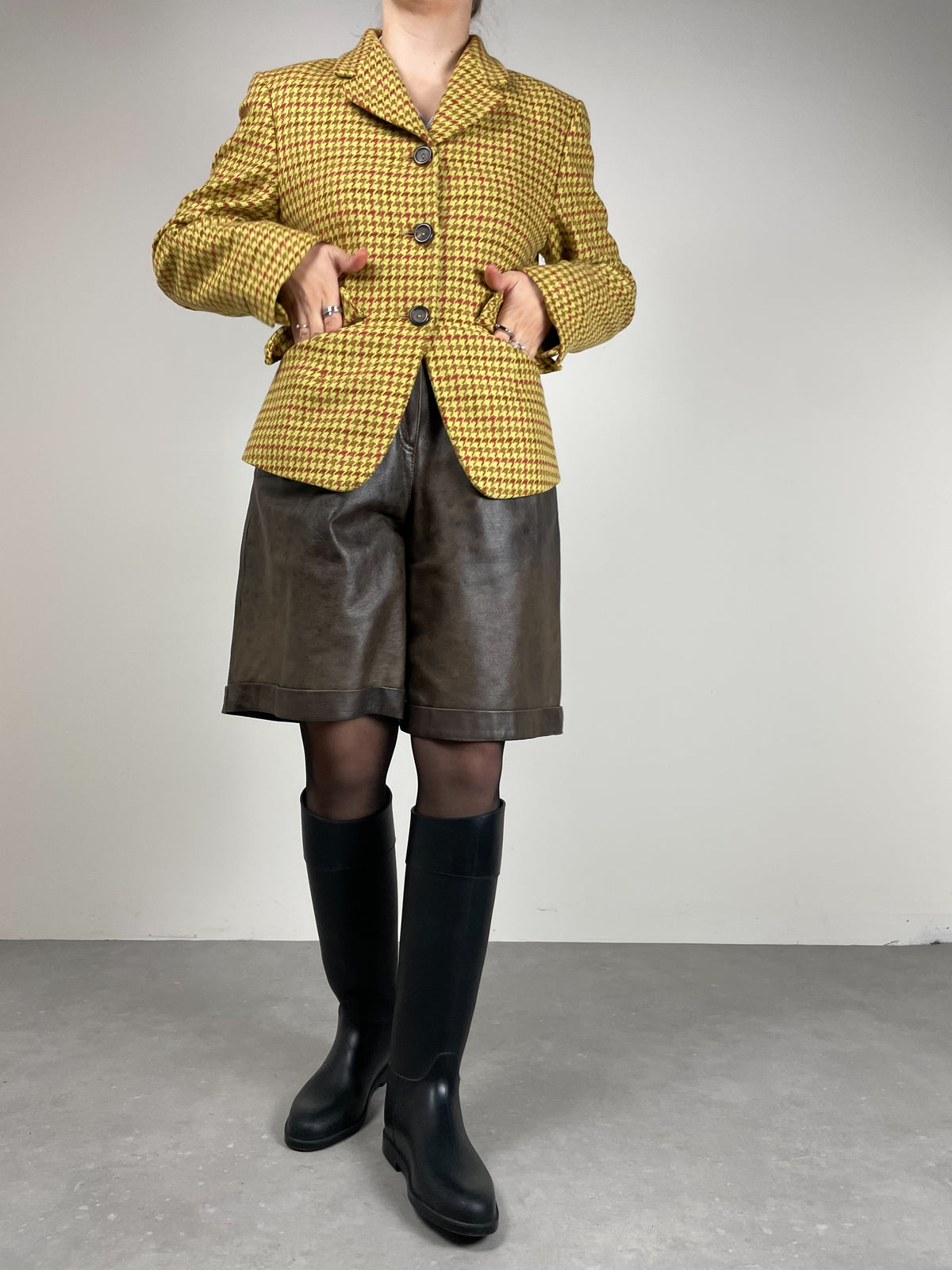 Blazer JIL SANDER in lana e cashmere pied de poule