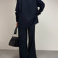 Polo camicia vintage made in Italy in lana blu
