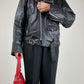 Chiodo vintage in vera pelle