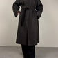 Trench vintage new old stock marrone, con l’interno staccabile in vera pelliccia lapin