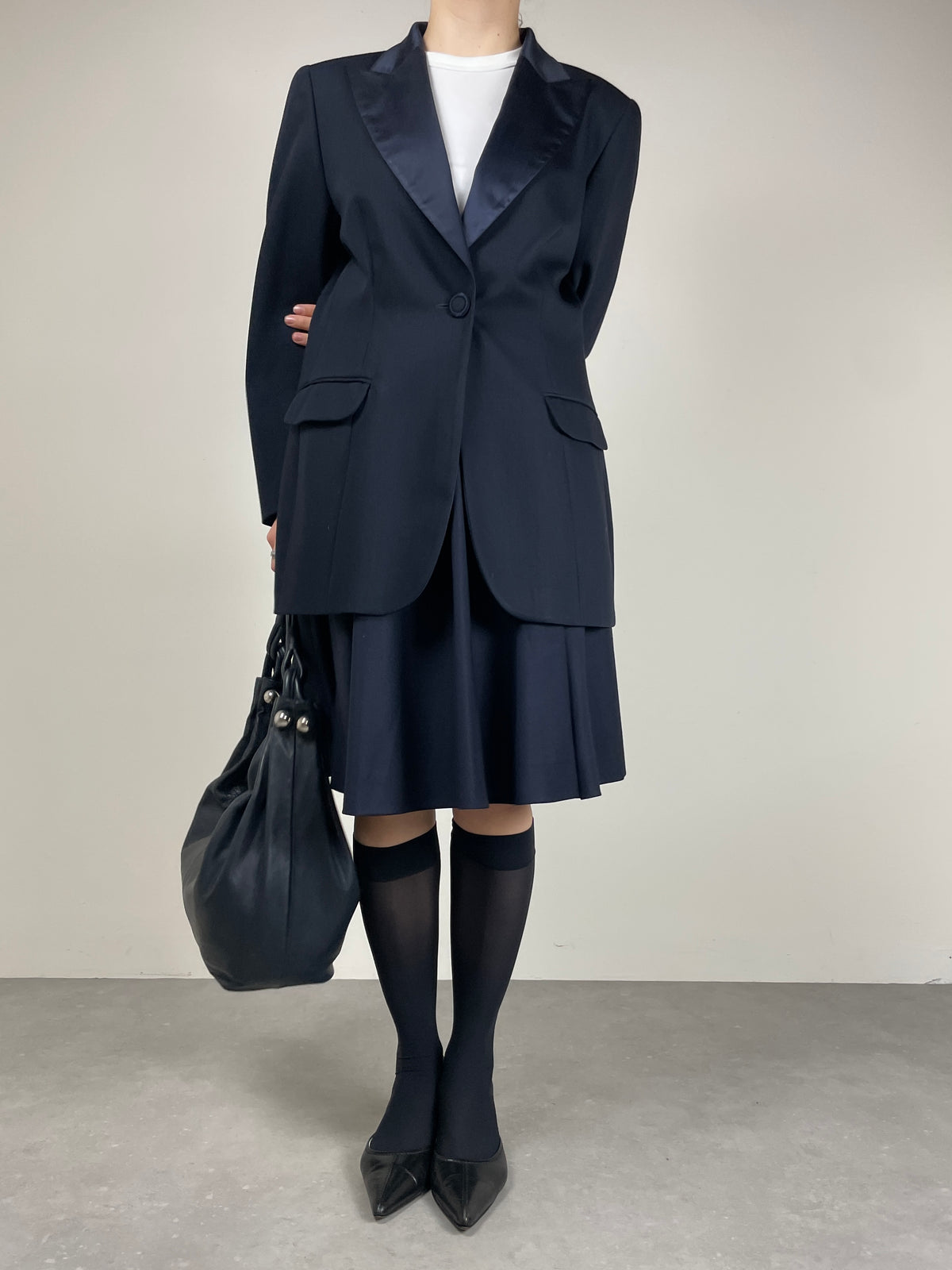 Blazer smoking in lana e seta Made in Italy