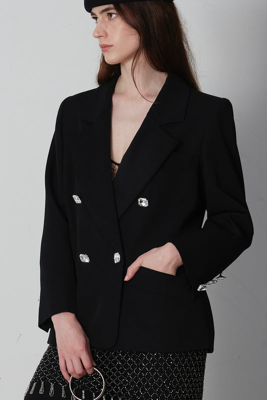 Yves Saint Laurent Blazer smoking con bottoni gioiello