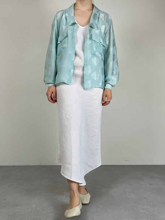 Blusa vintage in seta jacquard