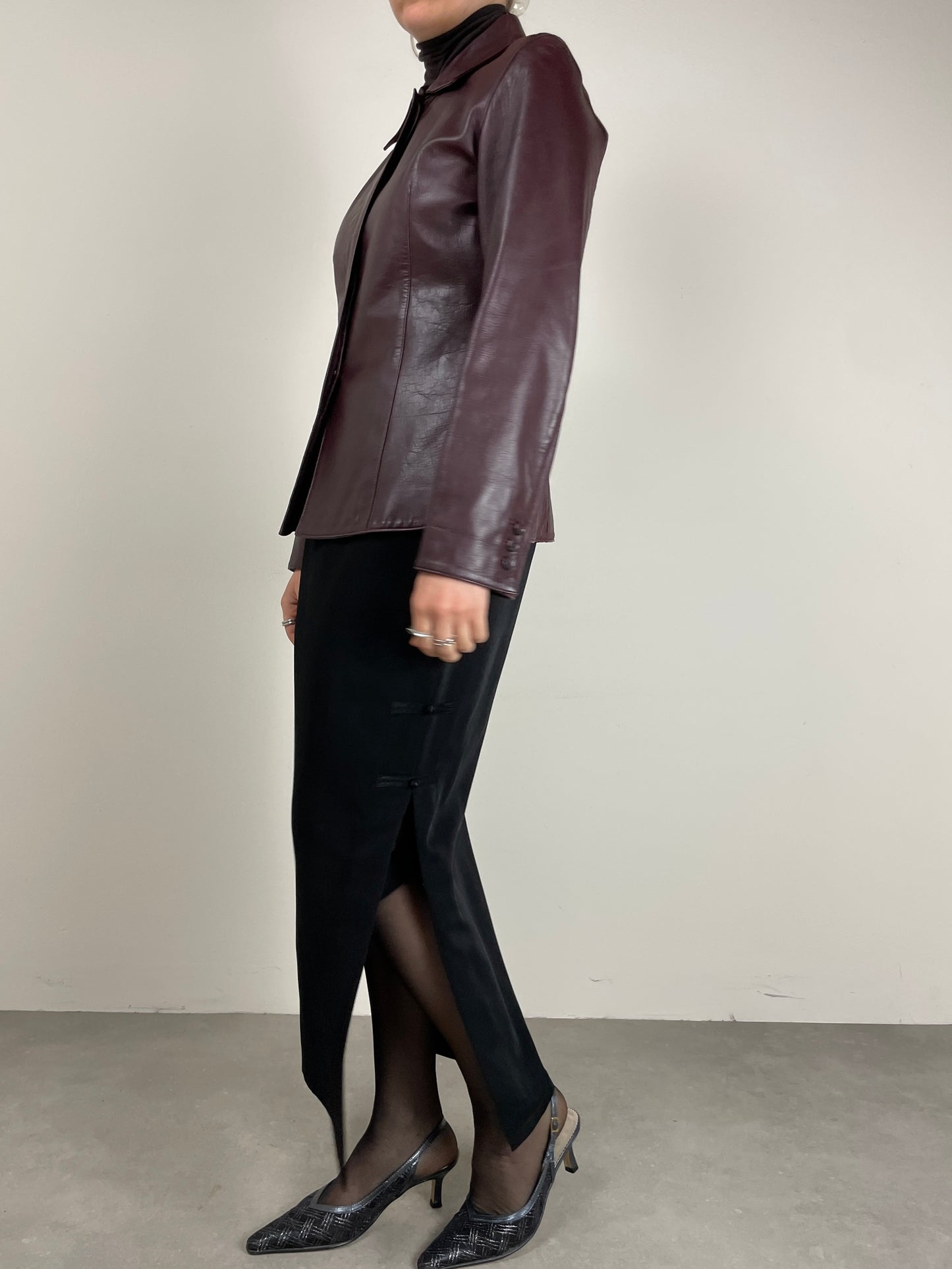 Giacca vera pelle bordeaux