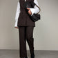 Completo vintage con gilet e pantalone in lana gessata