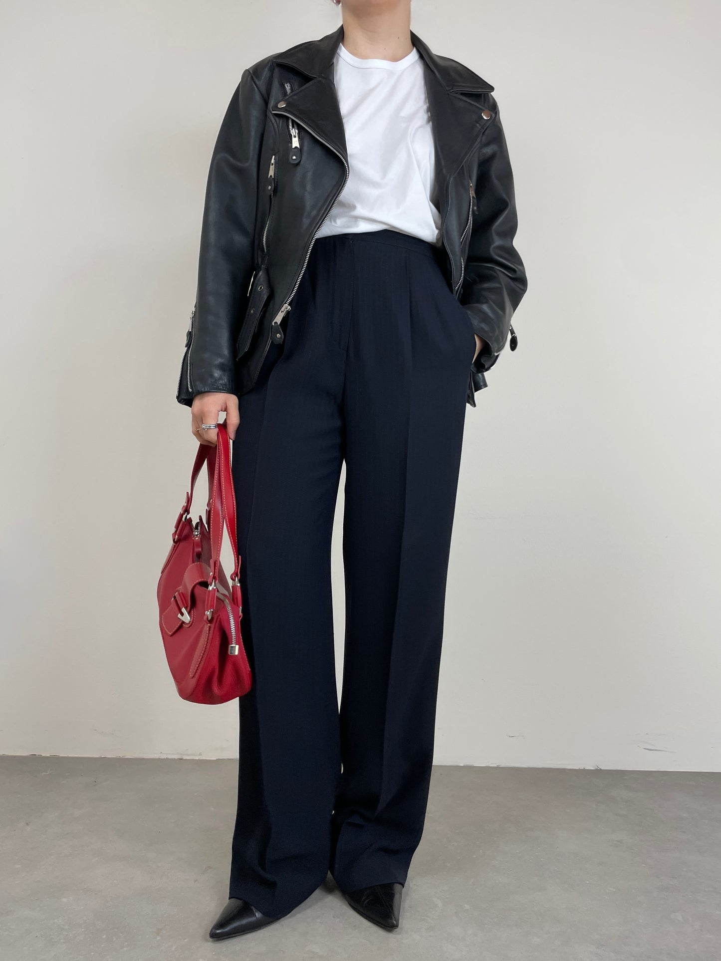 Chiodo vintage in vera pelle