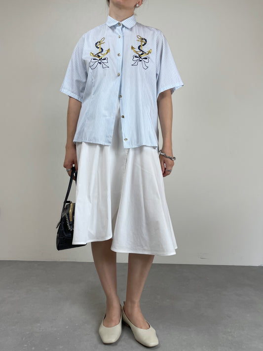Camicia vintage in cotone con ricamo