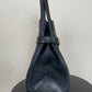 Blue leather handbag