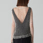 Cardigan all’uncinetto con perline