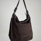 Borsa in vera pelle suede marrone