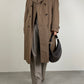 Trench vintage con gilet in finta pelliccia rimovibile