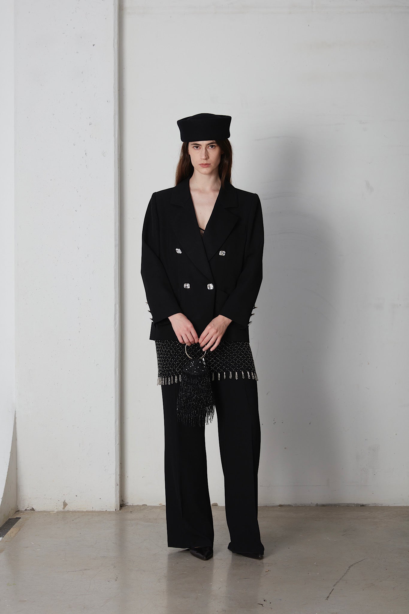 Pantalone vintage neri in viscosa