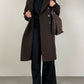 Cappotto in misto lana marrone