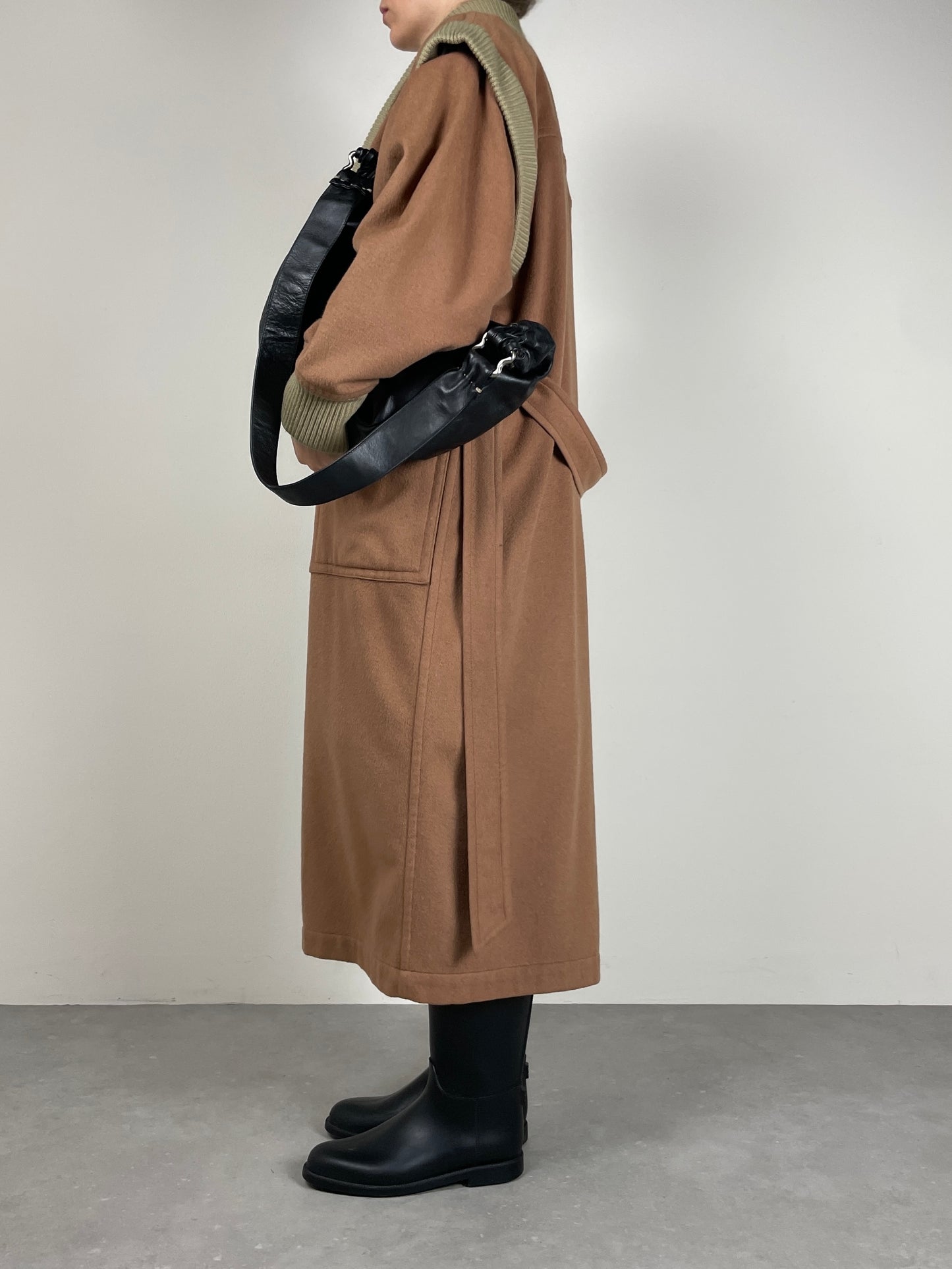 Cappotto vintage Cerruti in pura lana con maniche rimovibili