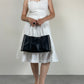Shopper in vera pelle nera con inserti bianchi