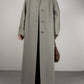 Cappotto lungo in pura lana vergine color grigio sabbia
