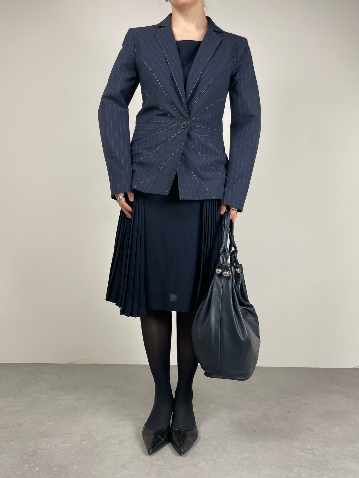MOSCHINO Cheap and Chic blazer in lana gessato con impunture