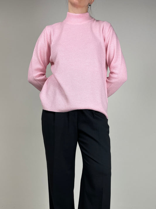 Maglione in pura lana merino extrafine color rosa