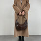 Borsa hobo in vera pelle effetto coccodrillo