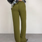 Pantalone vintage in seta verde oliva