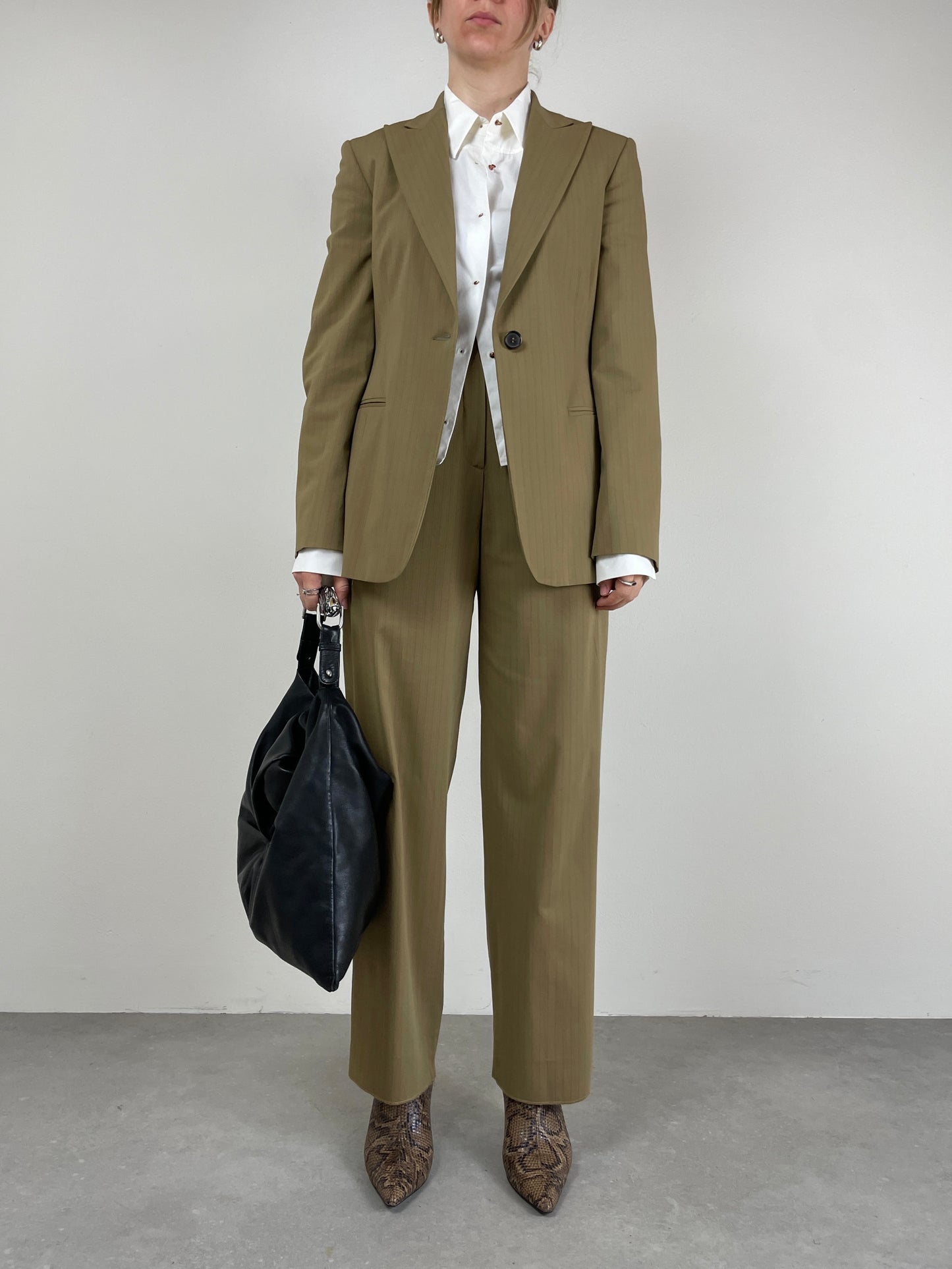 Completo vintage Made in Italy in misto lana gessato