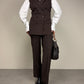 Completo vintage con gilet e pantalone in lana gessata