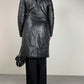 Trench in vera pelle leggermente imbottito