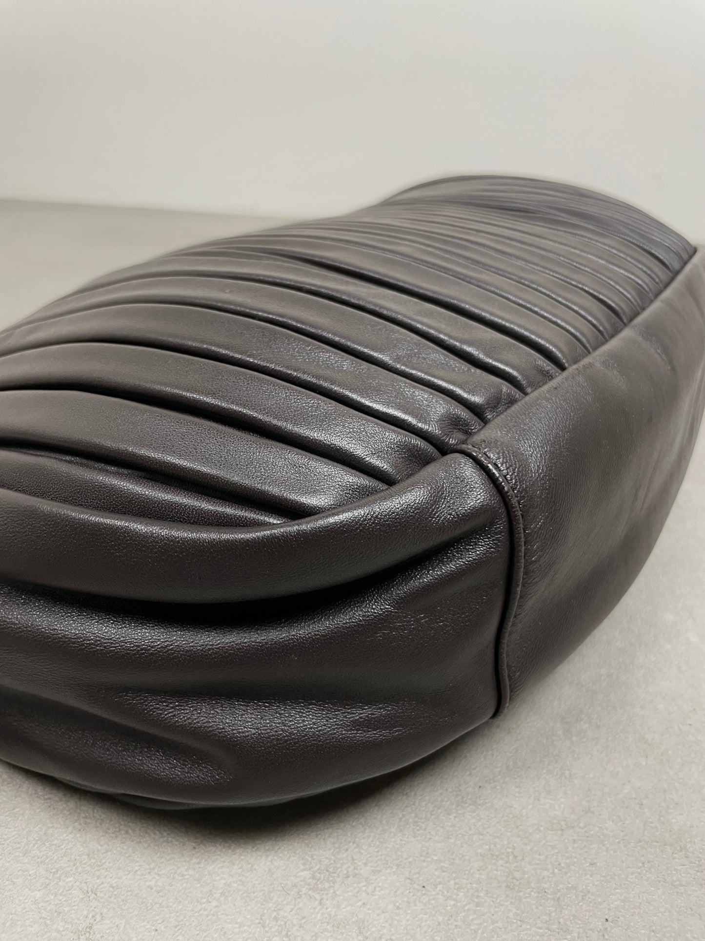 Maxi bag in vera pelle marrone