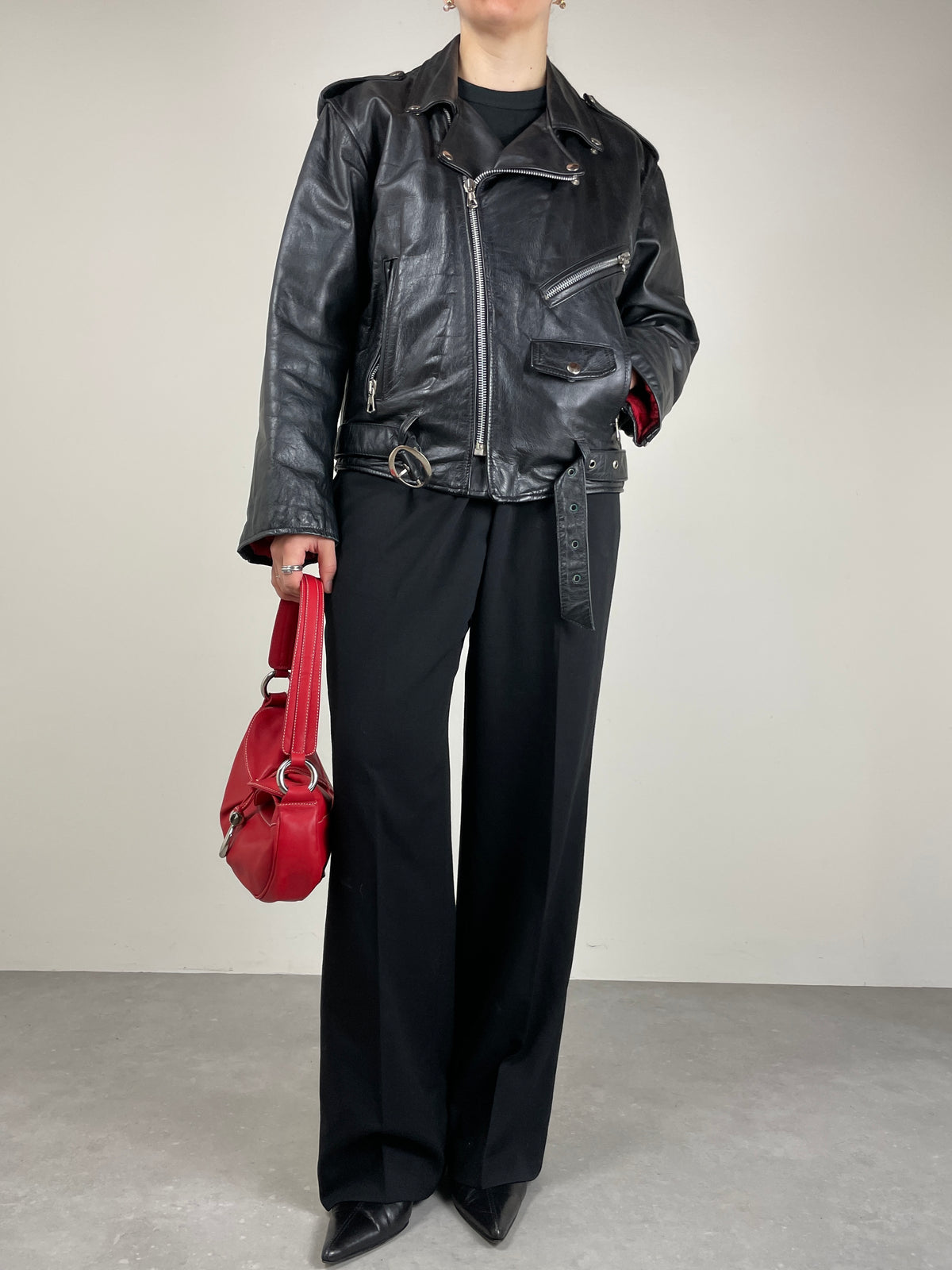 Chiodo vintage in vera pelle