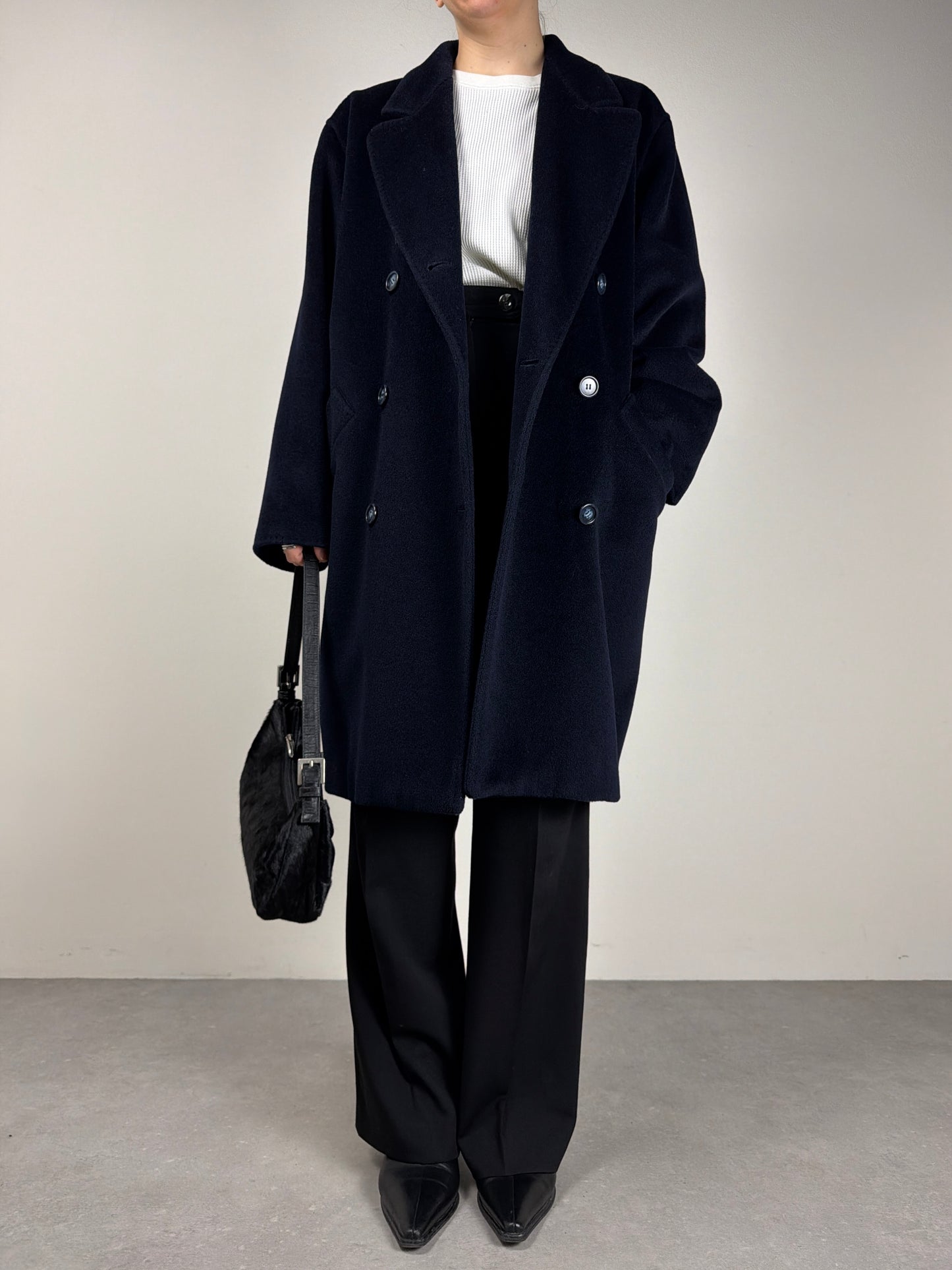 Max Mara cappotto in lana blu