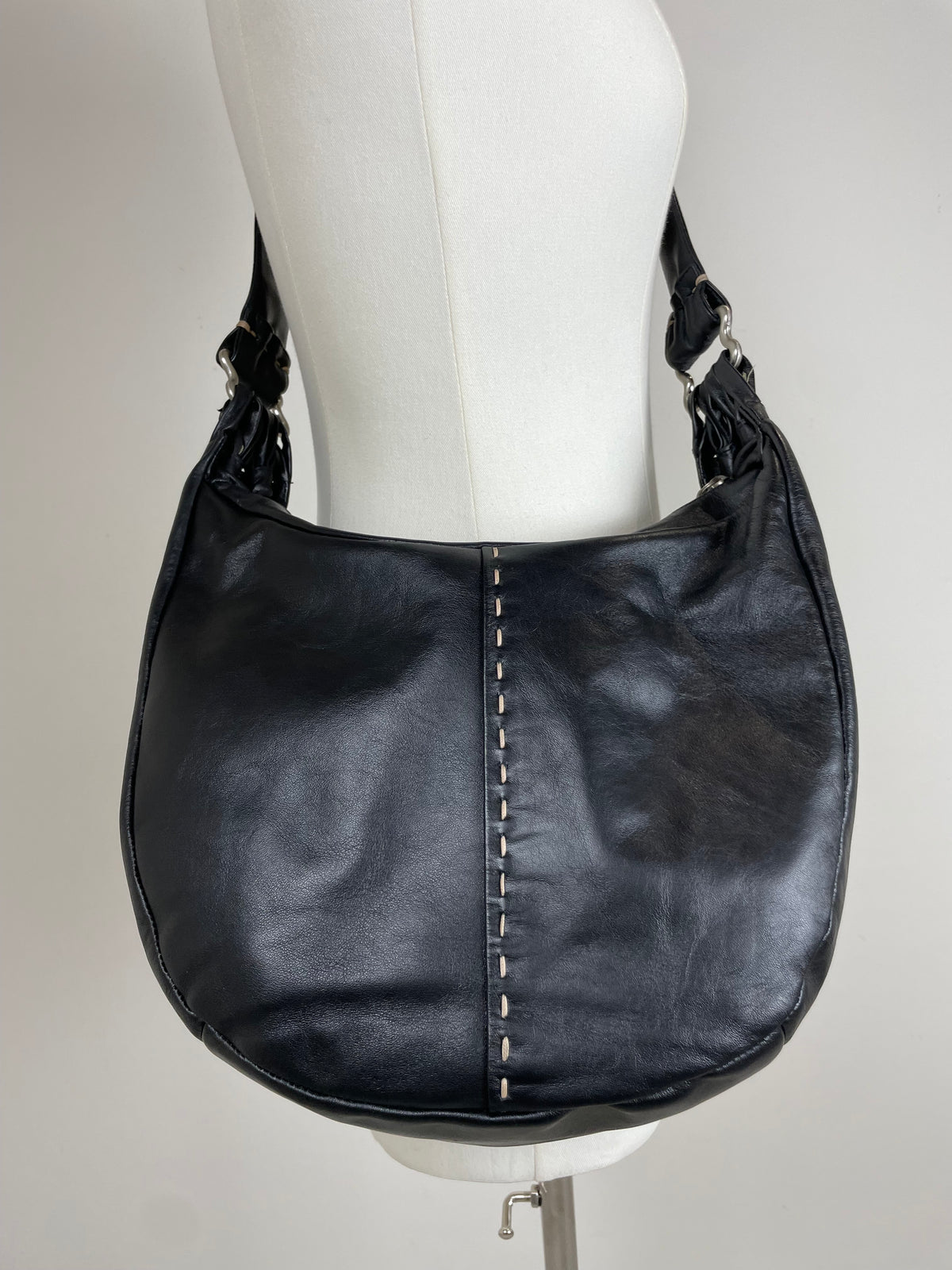 Hobo bag in vera pelle made in Italy