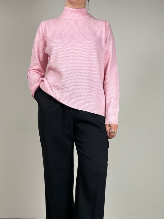 Maglione in pura lana merino extrafine color rosa