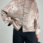 Giacca asiatica in jacquard di pura seta