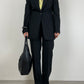 Completo vintage in lana gessata nera