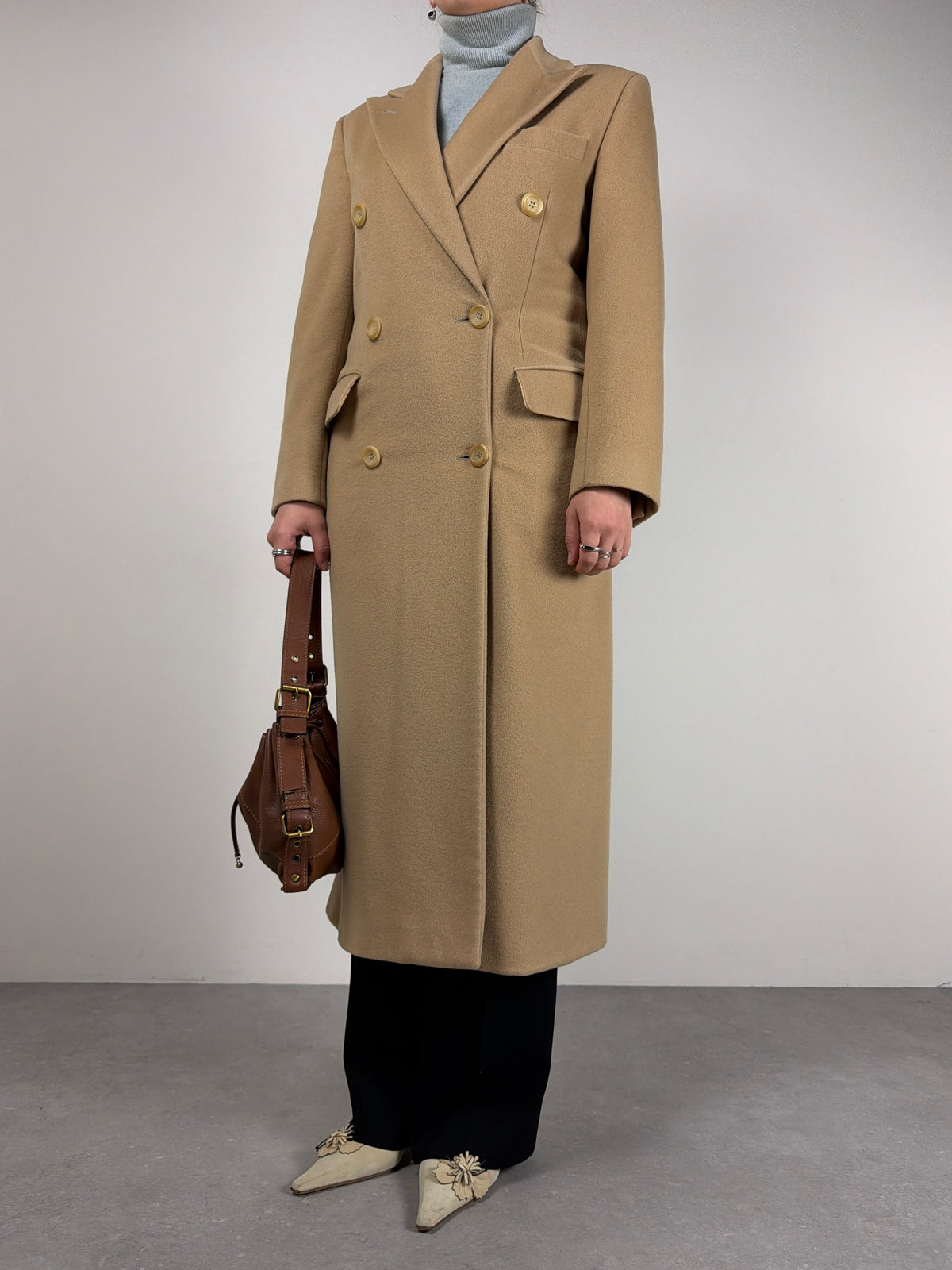 Cappotto in 100% cashmere a doppiopetto made in Italy